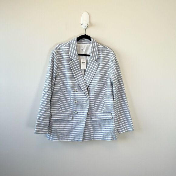 J. Jill Modern Spectator Blazer Blue White Striped Women’s Size 2X NWT’s $159 - Picture 6 of 15